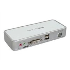  KVM Switch, InLine®, DVI, 2-fach, USB, mit Audio & Mic  