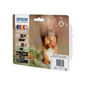 EPSON 478XL Multipack 6er Pack Grau, Schwarz, Gelb, Cyan, Magenta, Rot Tintenpatrone 
