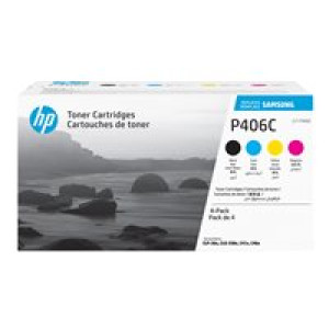 SAMSUNG CLT P406C 4er Pack Schwarz, Gelb, Cyan, Magenta Tonerpatrone (SU375A) 