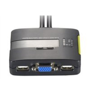  LEVEL ONE  KVM-0223 2-Port Kabel KVM-Switch mit Audio (USB)  