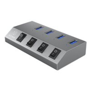 RAIDSONIC Adapter ICY-BOX USB 3.0 Hub, 4x USB Type-A Anschlüsse, An-/Ausschalter für jeden Port 
