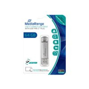  MEDIARANGE USB-Stick 64 GB MediaRange USB 3.1 combo mit USB Type-C  