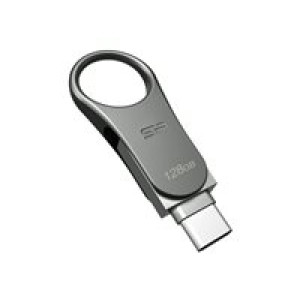  SILICON POWER USB-Stick 128GB Silicon Power C80 USB3.0 Silver Type-C Ready  