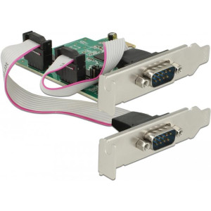 DELOCK PCI Express Karte > 2 x Seriell RS-232 High Speed 921K mit Spannungsversorgung 