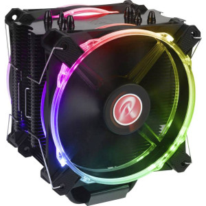  RAIJINTEK Leto Pro CPU-Kühler, schwarz, RGB-LED - 2x120mm Kühler 