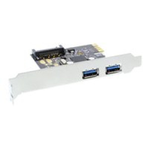 INLINE Schnittstellenkarte 2x USB 3.0 PCIe mit SATA Strom inkl. Low-Profile Slotblech 