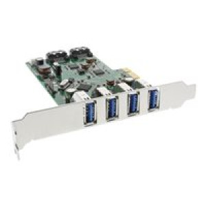 INLINE Schnittstellenkarte 4x USB 3.0 + 2x SATA 6Gb/s PCIe inkl. Low-Profile Slotblech 