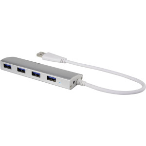 CONRAD 4 Port USB 3.0-Hub mit Aluminiumgehäuse Renkforce Aluminium 