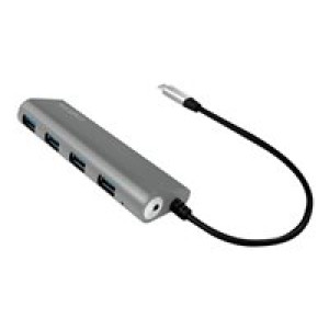 LOGILINK USB 3.1 HUB 4-port Type-C Aluminium grau 