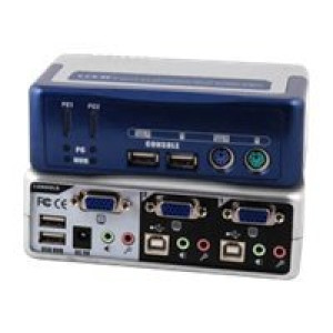  EFB ELEKTRONIK 2-Port KVM Switch PS/2-USB-Audio-USB2.0 Hub incl. Kabelset  