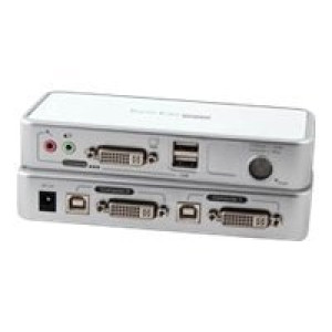  EFB ELEKTRONIK 2-Port KVM Switch USB-DVI-I-Audio-USB2.0Hub incl. Kabelset  