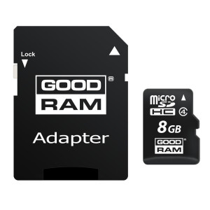  GOODRAM FLASH microSDHC Card 8GB Goodram Class 4 + Adapter  
