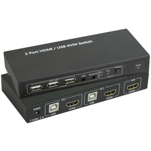 CONRAD 2 Port KVM-Umschalter HDMI USB 1920 x 1080 Pixel SpeaKa Professional  