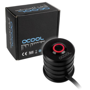  ALPHACOOL Powerbutton m. Tas. 19mm rd/bk | Deep Black Kühler 