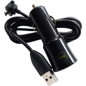 HTC CC-C120 1A KFZ Ladegerät + DC-M410 Micro-USB Kabel in weiss Bulk (CC-C120) 