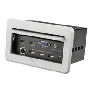 STARTECH.COM Konferenztisch Tischanschlussfeld für Audio und Video - 4K - HDMI / VGA / DP - HDMI Aus 