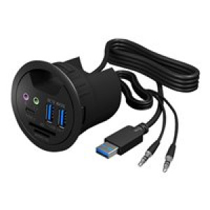 RAIDSONIC ICY BOX IB-Hub1404a Tisch Hub mit 2 Kartenlesern unterstuetzt Ladefunktion mit Audio Buchs 