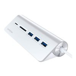 SATECHI Type-C Aluminium USB Hub & Card Reader silber 