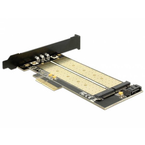 DELOCK PCI Express x4 Karte > 1 x intern M.2 Key B + 1 x intern NVMe M.2 Key M ¿ Low Profile Formfak 