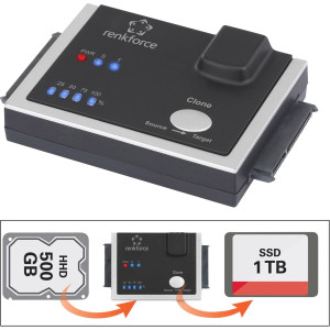  RENKFORCE 1fach Festplatten-Kopierstation Renkforce SATA mit Löschfunktion  