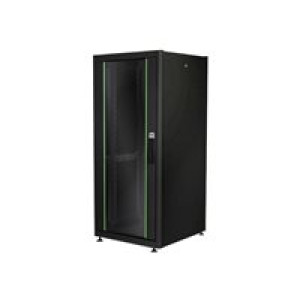 DIGITUS 26HE Netzwerkschrank Dynamic Basic 1330x600x600mm Farbe Schwarz RAL 9005 mit Glastür 