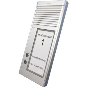 AGFEO 2Klingeln analoge TFE DoorSpeak 2 flaches Alu 22mm AP bel. Schild 6101574 