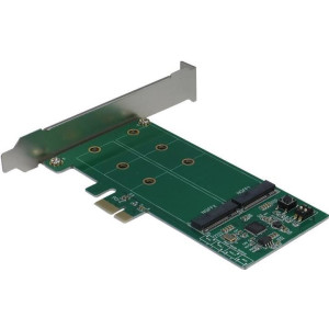 INTERTECH INTER-TECH KCSSD4 - PCIe Karte fuer zwei M.2 SATA Festplatten/ Raid 0,1 und JBOD, SATA III 