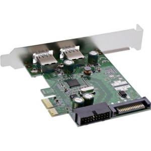 INLINE Schnittstellenkarte, 4x USB 3.0, (2+2) PCIe, inkl. Low-Profile Slotblech 