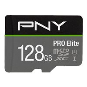  PNY MICRO-SD Card PRO ELITE 128GB Class 10 XC UHS I U3 A1 V30 SD adapter  