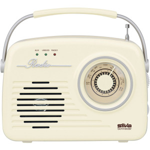 SILVA SCHNEIDER Mono 1965 UKW Kofferradio AUX, USB wiederaufladbar Beige 