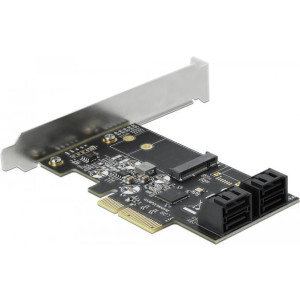 DELOCK 4 Port SATA und 1 Slot M.2 Key B PCI Express x4 Karte - Low Profile Formfaktor 