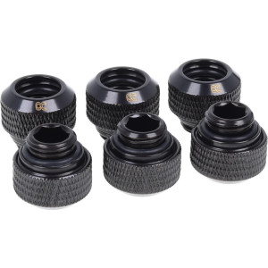  ALPHACOOL Eiszapfen 13mm HT Tülle 6/P bk | G1/4 Deep Black Sixpack (1012834) Kühler 