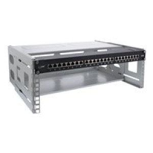 INLINE ® 19" Rack zur Wandmontage, 4HE, 24-40cm Tiefe, mit Abdeckung, grau 