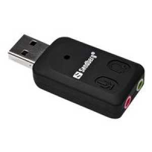 SANDBERG USB to Sound Link Externe USB-Soundkarte mit Anschlüssen für Lautsprecher und Mikrofon 