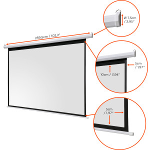 CELEXON Basic Line Motorleinwand 240 x 180cm, Format 4:3 