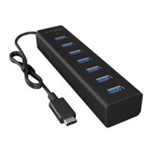 RAIDSONIC ICY BOX IB-HUB1700-C3 Type-C zu 7-Port USB 3.0 Type-A Hub, Alu-Gehäuse 