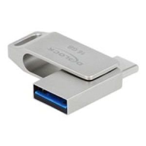  DELOCK USB 3.2 Gen 1 USB-CT + Typ-A Speicherstick 16 GB - Metallgehäuse  