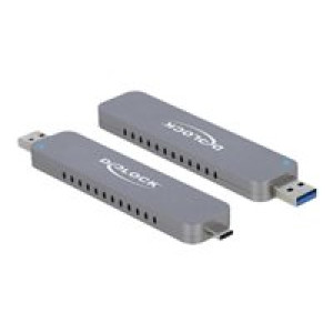 DELOCK Externes Gehäuse für M.2 NVMe PCIe SSD USB TYP C & A 