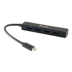 EQUIP USB-Hub USB3.1-C zu USB3.0, 4Port, schwarz 