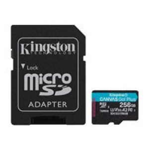  KINGSTON 256GB microSDXC Canvas Go Plus 170R A2 U3 V30 Card + ADP  