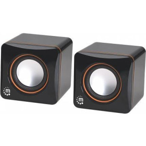 MANHATTAN Aktivbox USB Stereo 2 Lautsprecher schwarz/orange 