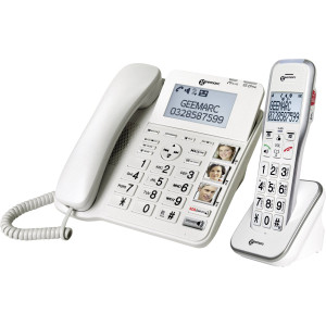GEEMARC DECT595 Schnurgebundenes Seniorentelefon Anrufbeantworter, Freisprechen, Optische Anruf 