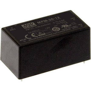 MEAN WELL MPM-20-24 AC/DC-Printnetzteil 24 V/DC 0.9 A 21.6 W 