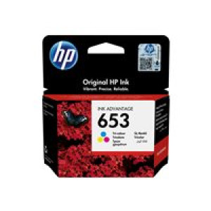 HP 653 Tri-color Original Ink Adv 