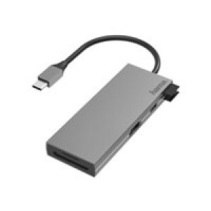 HAMA USB-C-Multiport-Adapter 6 Ports, 2x USB-A, USB-C, HDMI C, SD, microSD 