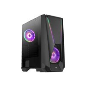 AEROCOOL Visor - PC - Acrylnitril-Butadien-Styrol (ABS) - SPCC - Stahl - Schwarz - ATX - EATX 