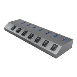RAIDSONIC Hub  7-Port IcyBox USB 3.0 IB-HUB1701-C3 7 Ladeports 