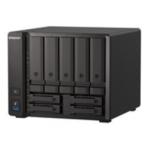  QNAP 9-bay NAS, AMD Ryzen V1500B 4C 8T 2.2GHz, 32GB DDR4 SODIMM, 5 x 2.5"/3.5" SATA 6Gbps + 2 x 2.5"  