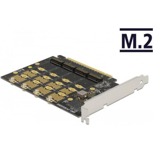 DELOCK PCI Express x16 Karte zu 4 x intern NVMe M.2 Key M - Bifurcation 