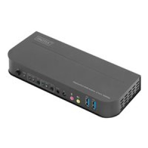  DIGITUS KVM Switch, 2-Port, 4K60Hz, 2xDP in, 1xDP/HDMI out  
